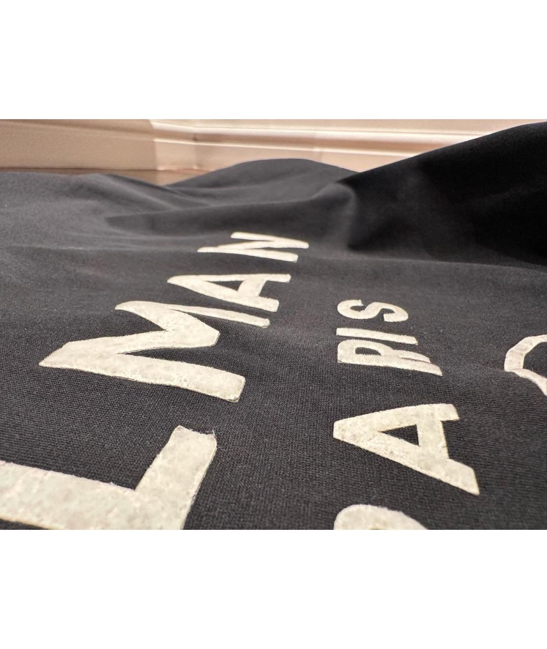 BALMAIN Черная хлопковая футболка, фото 5