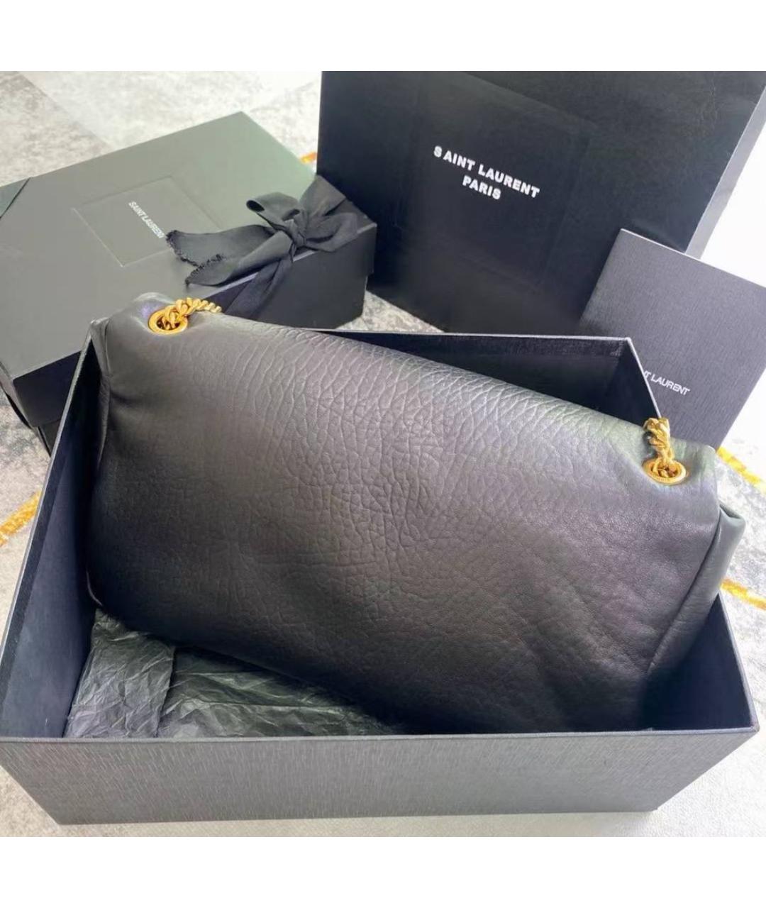 SAINT LAURENT Черная кожаная сумка через плечо, фото 3
