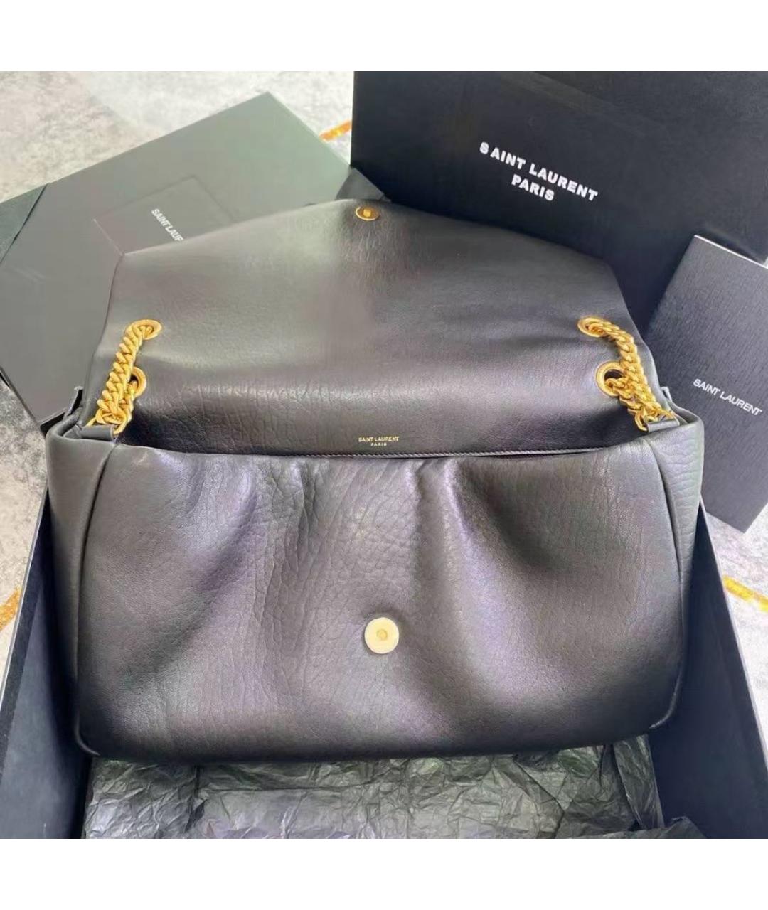 SAINT LAURENT Черная кожаная сумка через плечо, фото 4