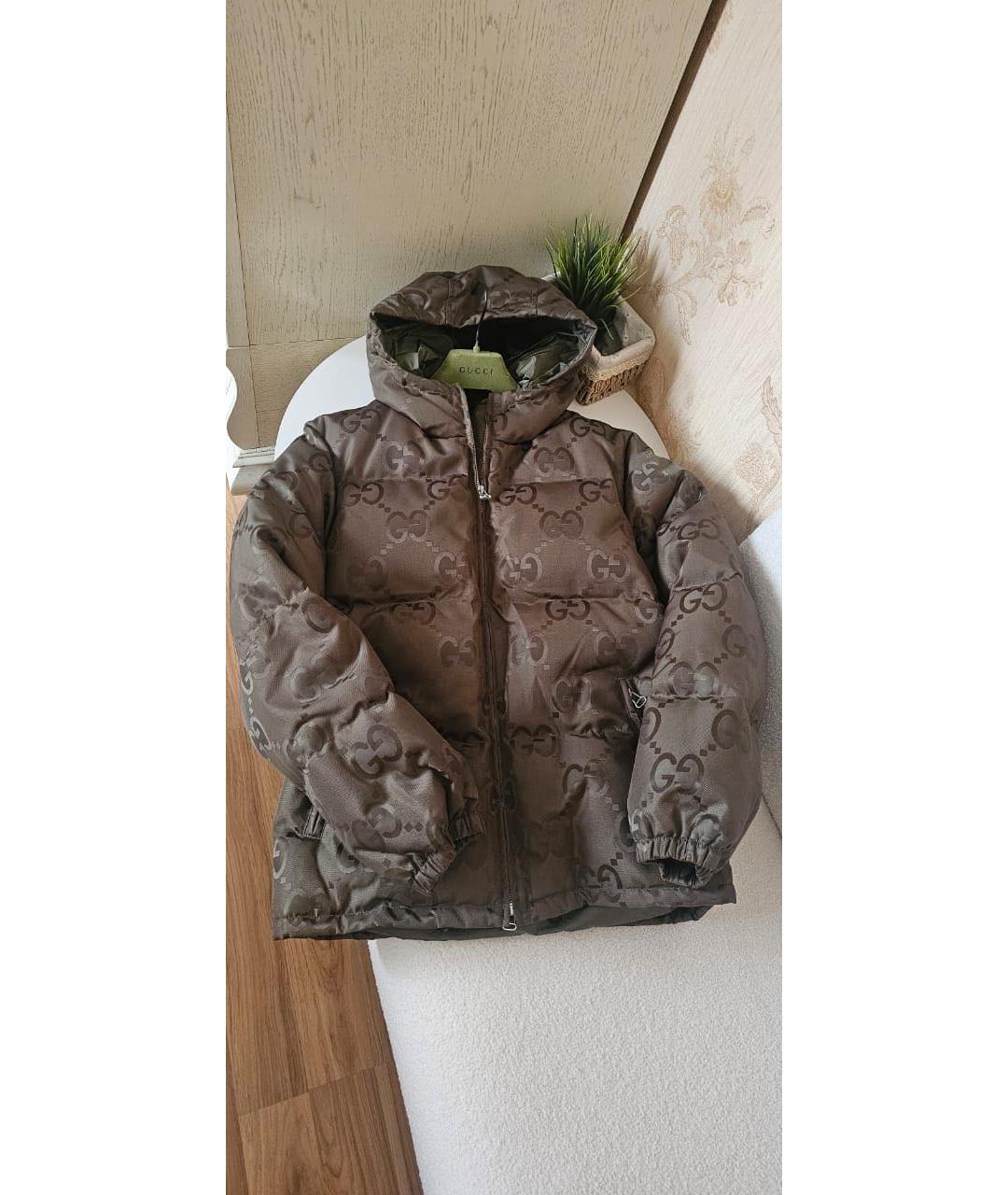 GUCCI Коричневый полиэстеровый пуховик, фото 2