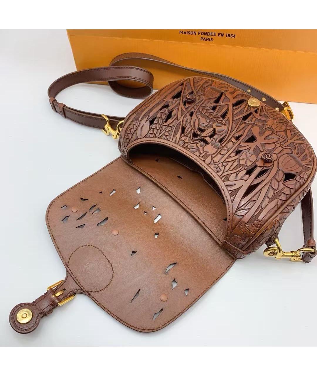 CHRISTIAN DIOR Коричневая кожаная сумка через плечо, фото 6