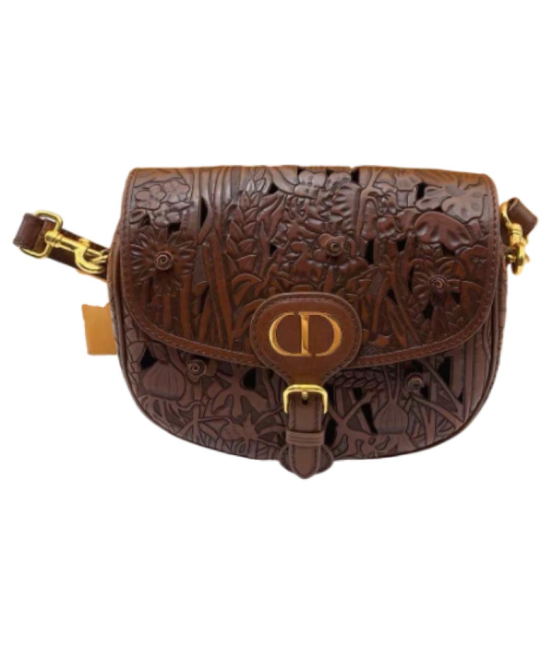 CHRISTIAN DIOR Коричневая кожаная сумка через плечо, фото 2