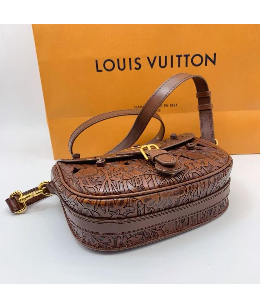 CHRISTIAN DIOR Коричневая кожаная сумка через плечо, фото 4