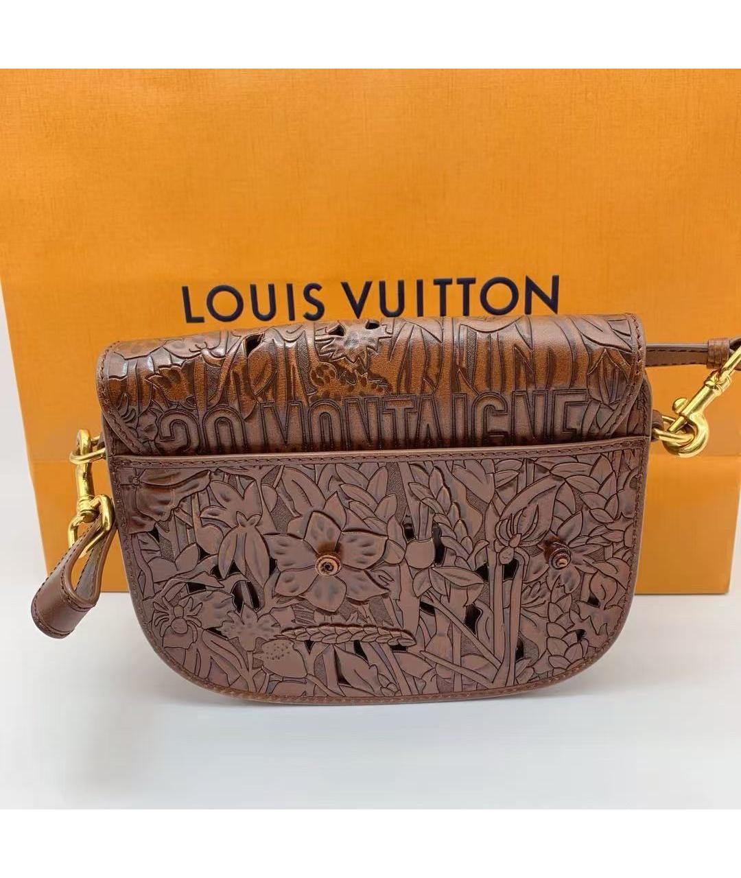 CHRISTIAN DIOR Коричневая кожаная сумка через плечо, фото 3