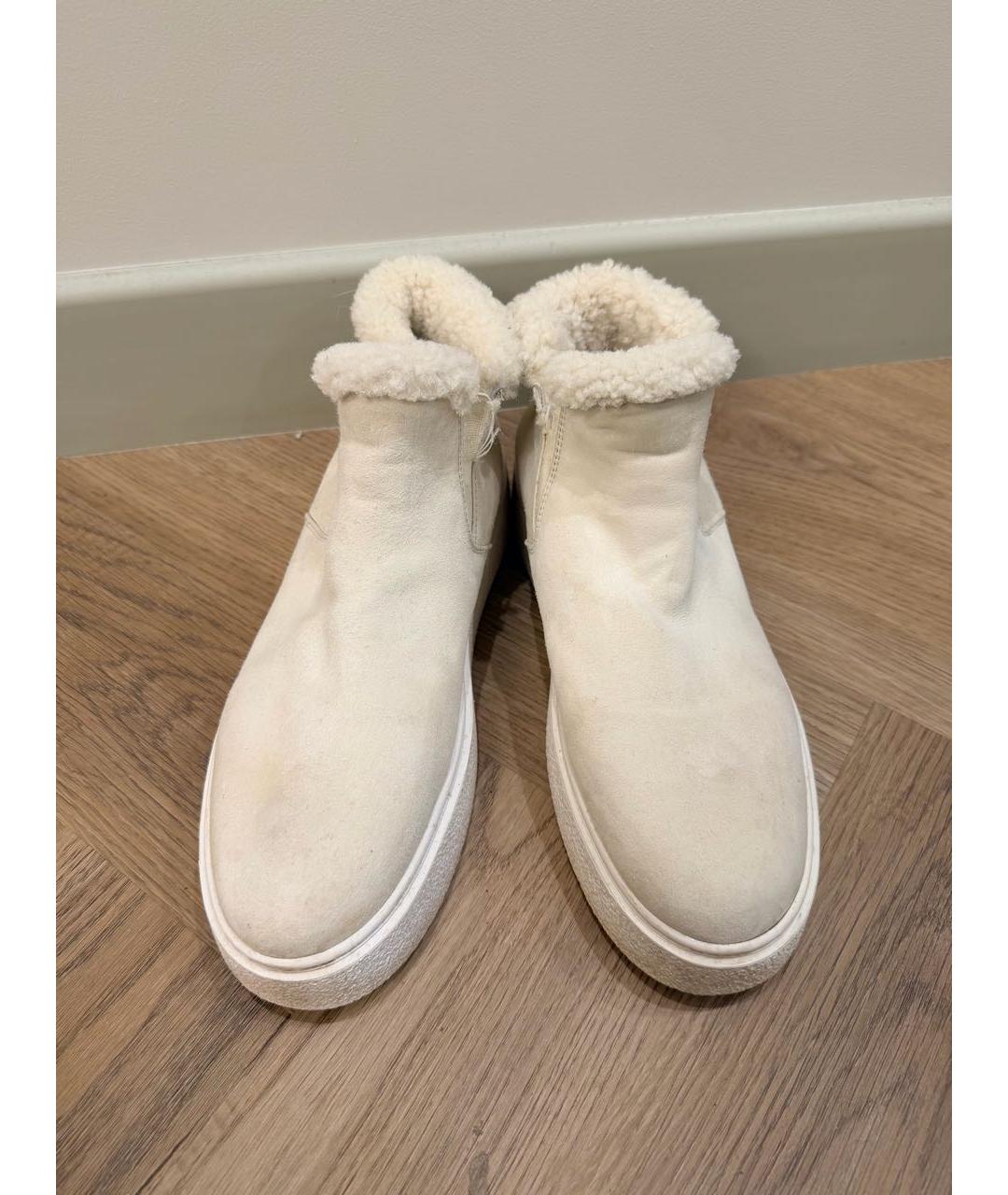 PRADA Бежевые замшевые ботинки, фото 3