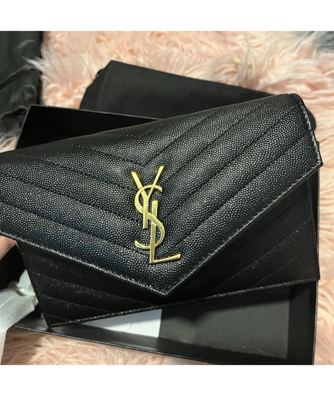 SAINT LAURENT Черная кожаная сумка через плечо, фото 3