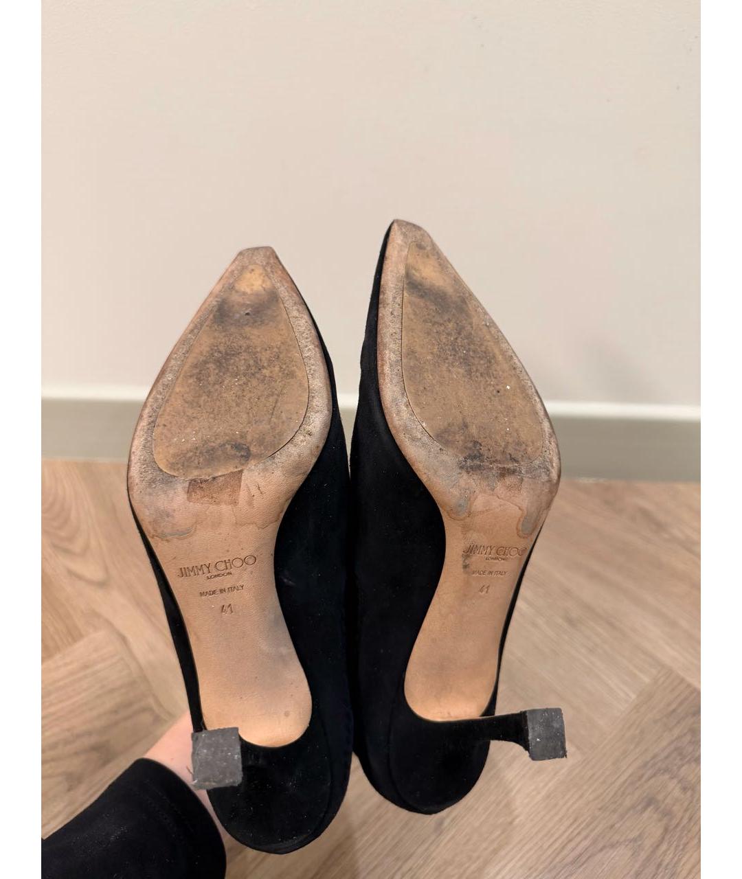 JIMMY CHOO Черные замшевые ботильоны, фото 6