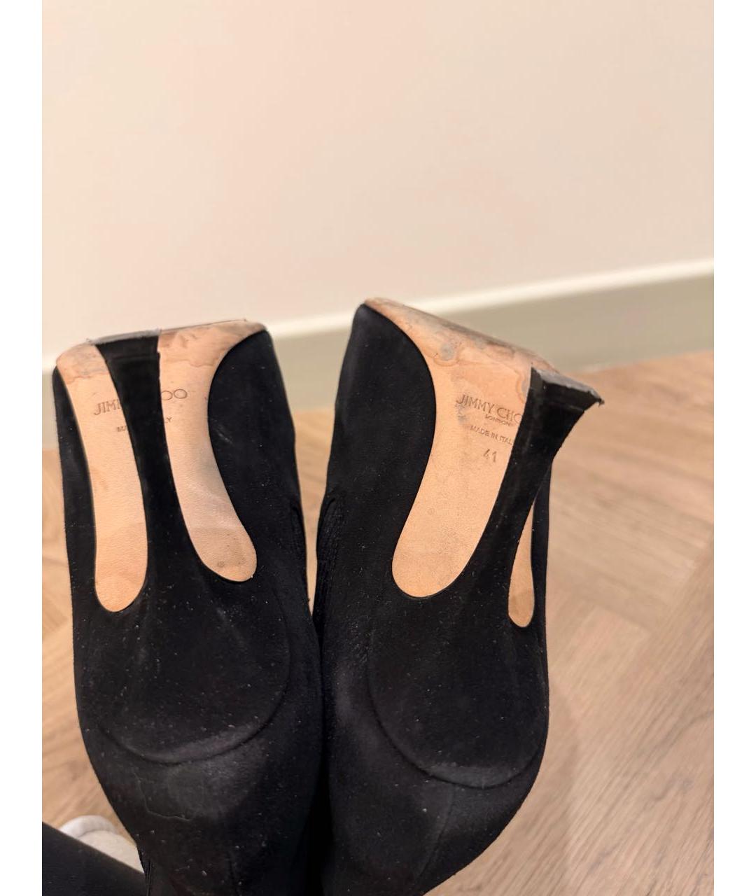 JIMMY CHOO Черные замшевые ботильоны, фото 5