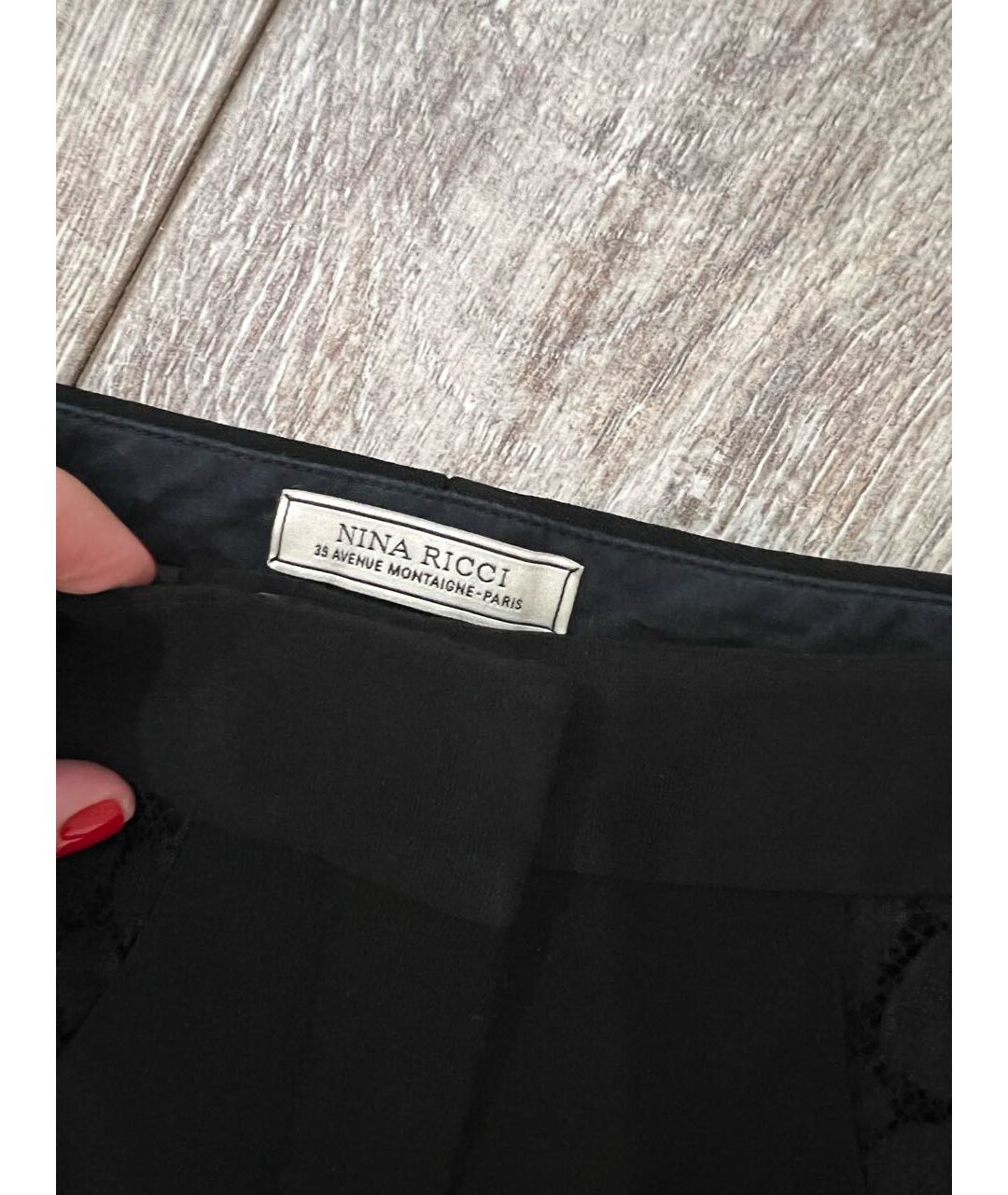 NINA RICCI Черный кружевной костюм с брюками, фото 4