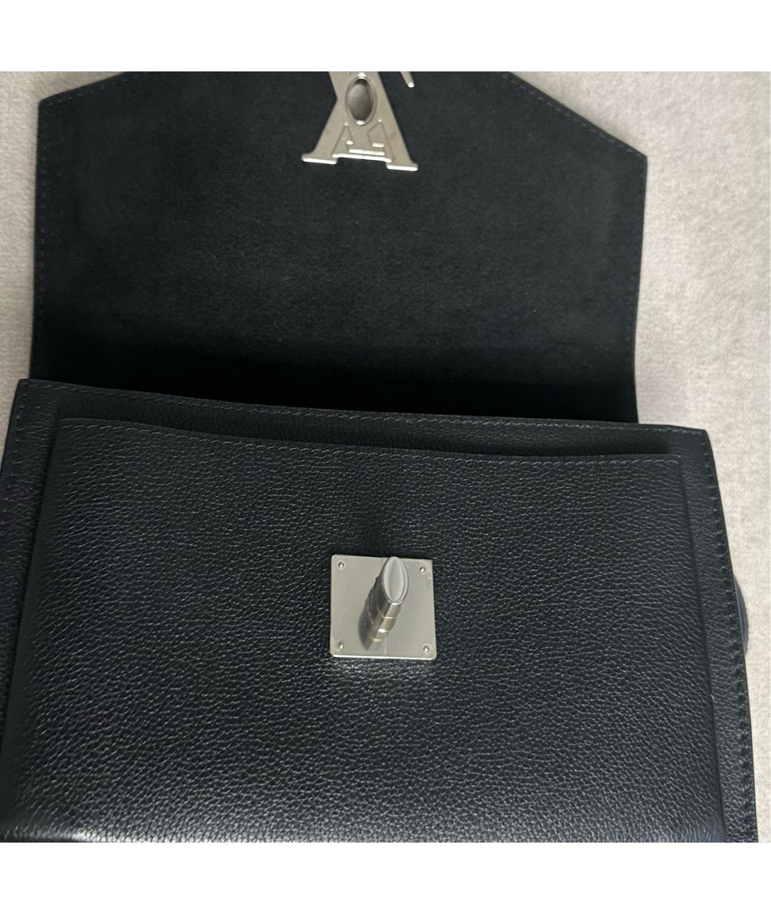 LOUIS VUITTON Черная кожаная сумка через плечо, фото 4