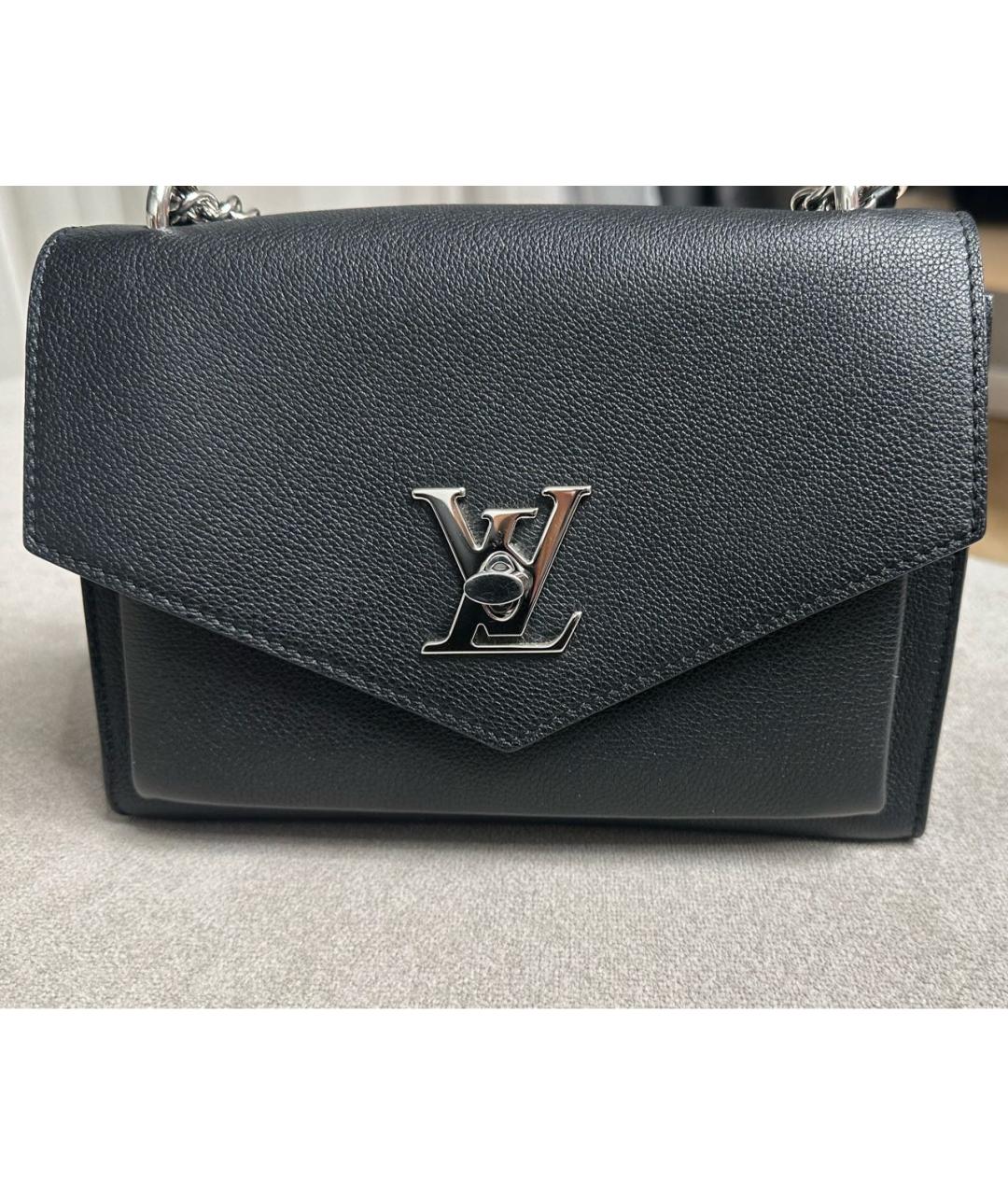 LOUIS VUITTON Черная кожаная сумка через плечо, фото 5