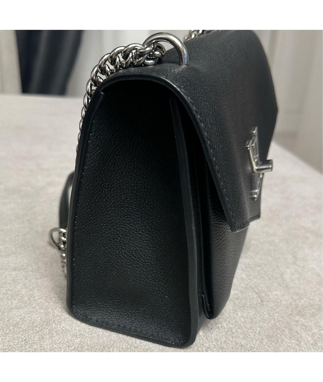 LOUIS VUITTON Черная кожаная сумка через плечо, фото 6