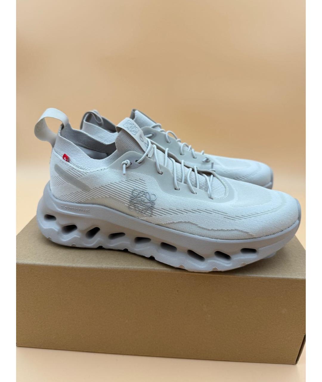 LOEWE Бежевые текстильные кроссовки, фото 8