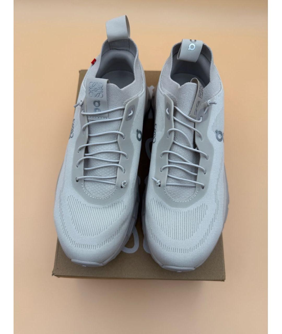 LOEWE Бежевые текстильные кроссовки, фото 6