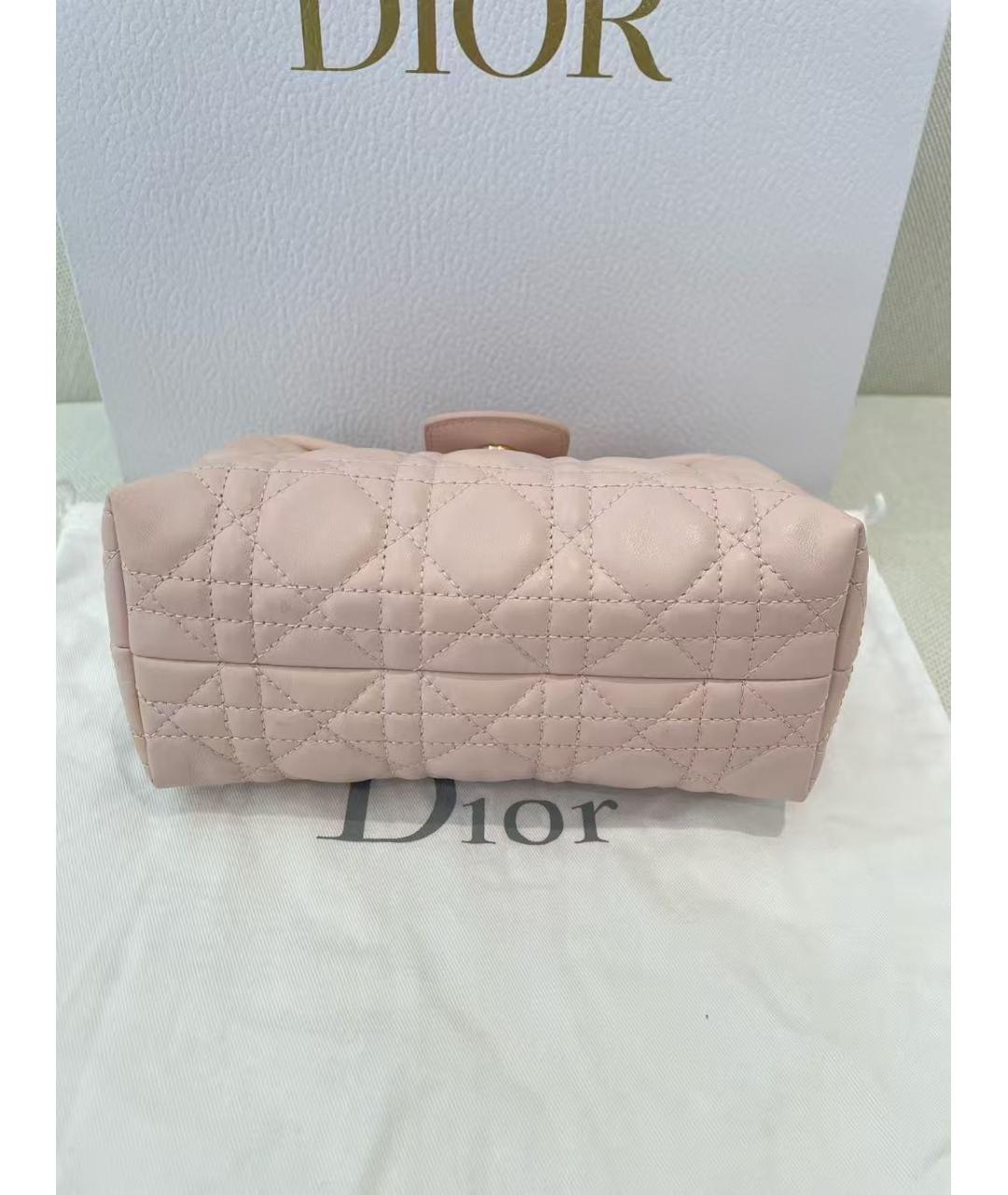 CHRISTIAN DIOR Розовая кожаная сумка через плечо, фото 4