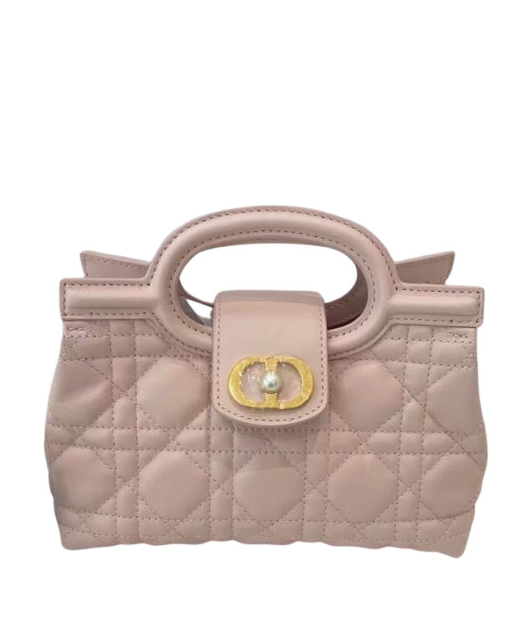 CHRISTIAN DIOR Розовая кожаная сумка через плечо, фото 1