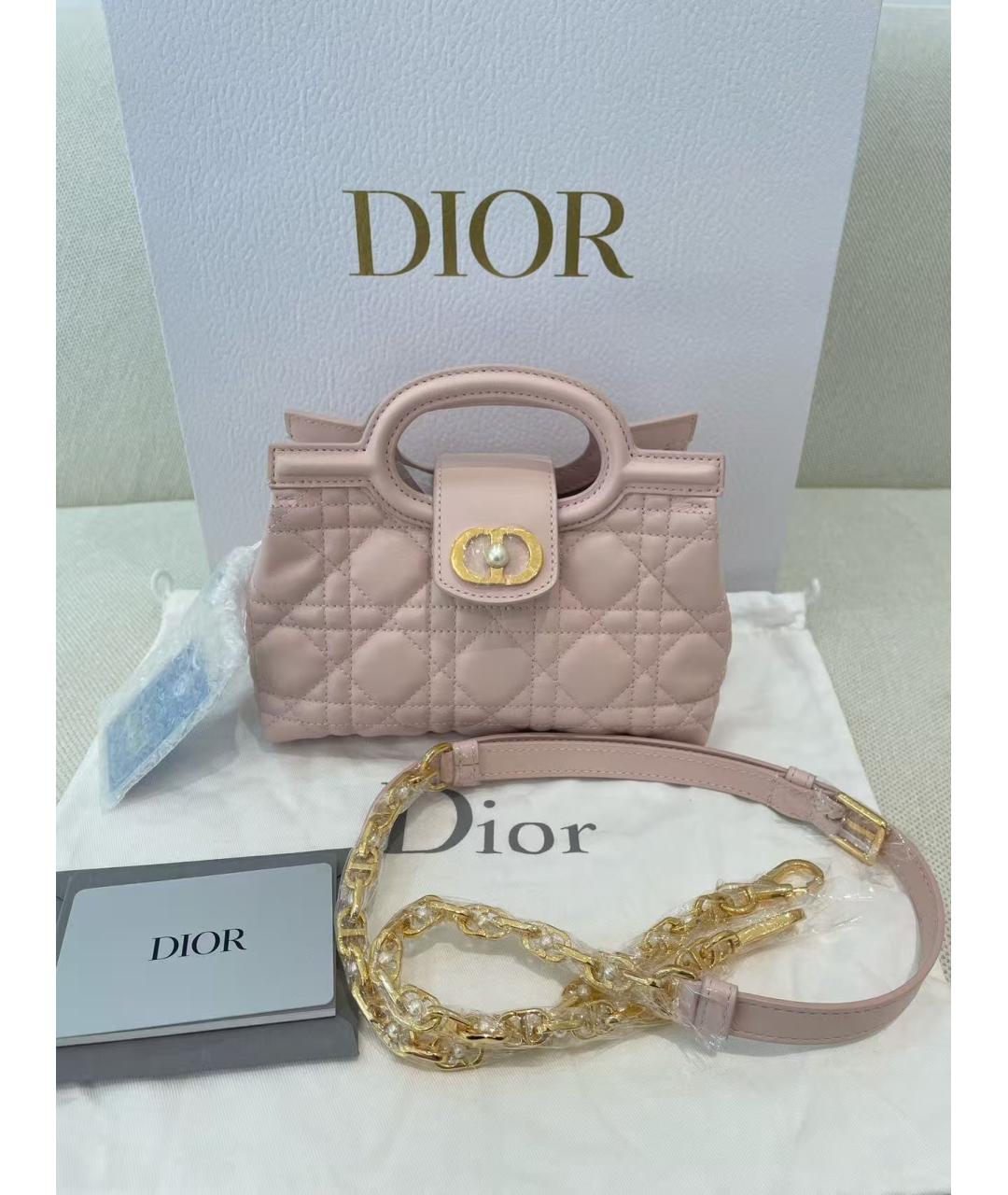 CHRISTIAN DIOR Розовая кожаная сумка через плечо, фото 2