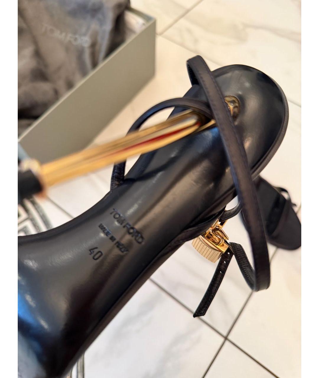 TOM FORD Черные кожаные туфли, фото 5