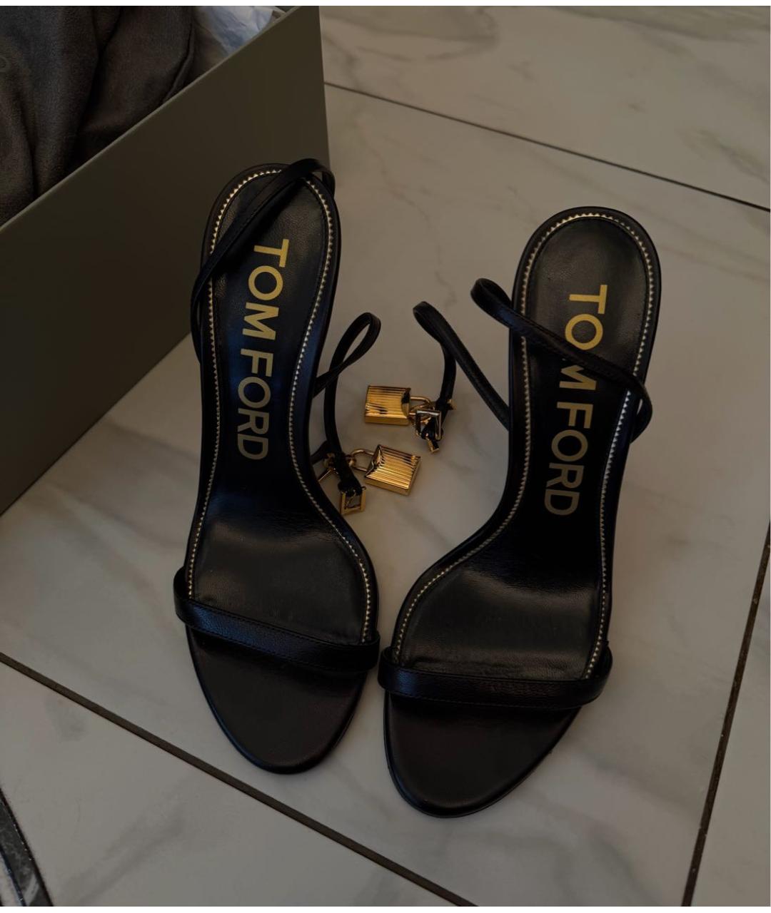 TOM FORD Черные кожаные туфли, фото 3