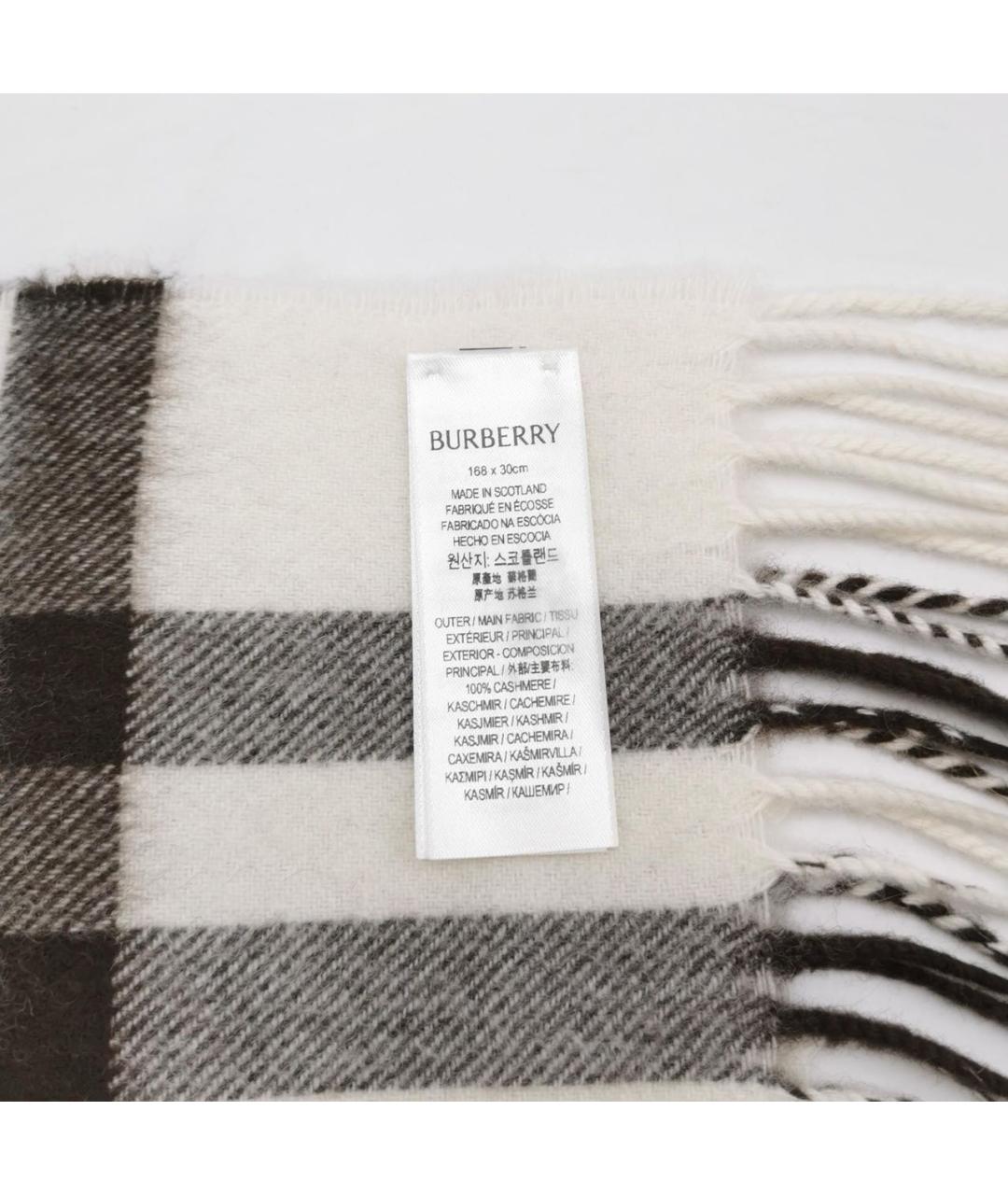 BURBERRY Бежевый кашемировый шарф, фото 2