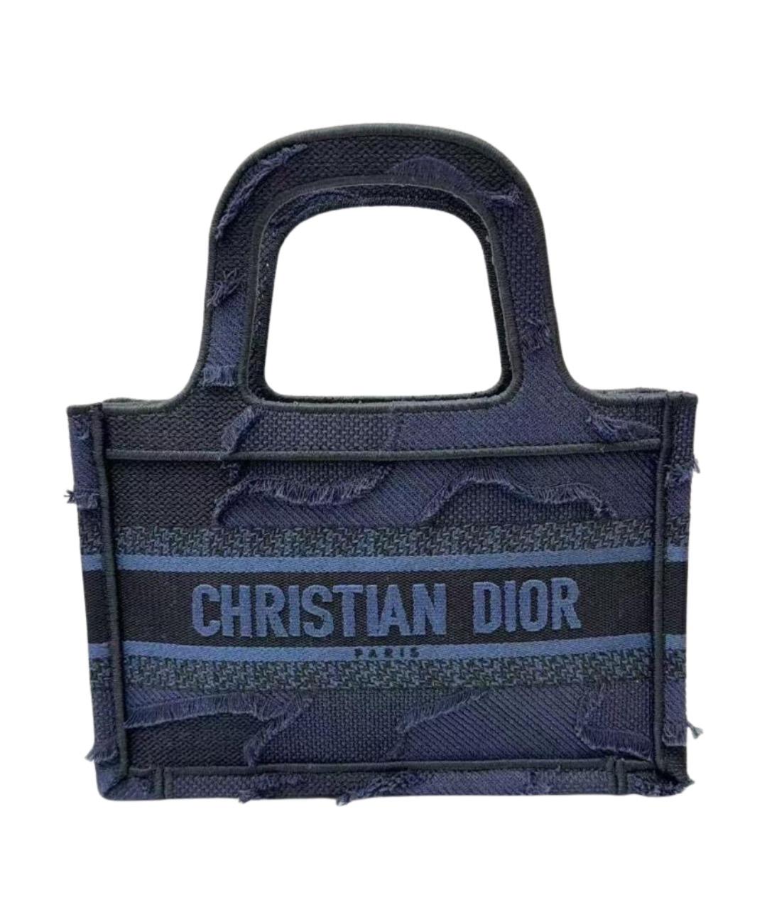 CHRISTIAN DIOR Синяя тканевая сумка тоут, фото 1