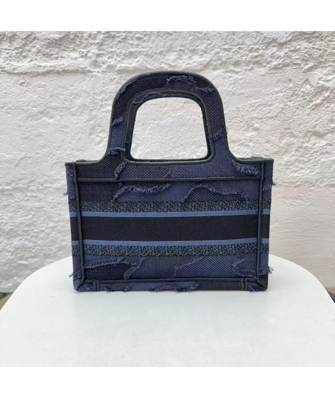 CHRISTIAN DIOR Синяя тканевая сумка тоут, фото 4