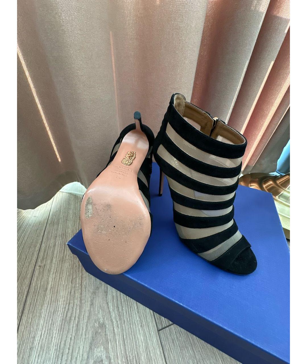 AQUAZZURA Черные замшевые босоножки, фото 6