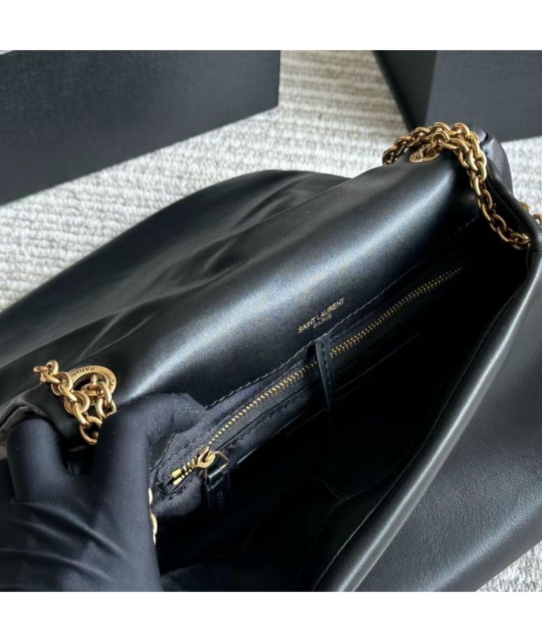 SAINT LAURENT Черная кожаная сумка через плечо, фото 3