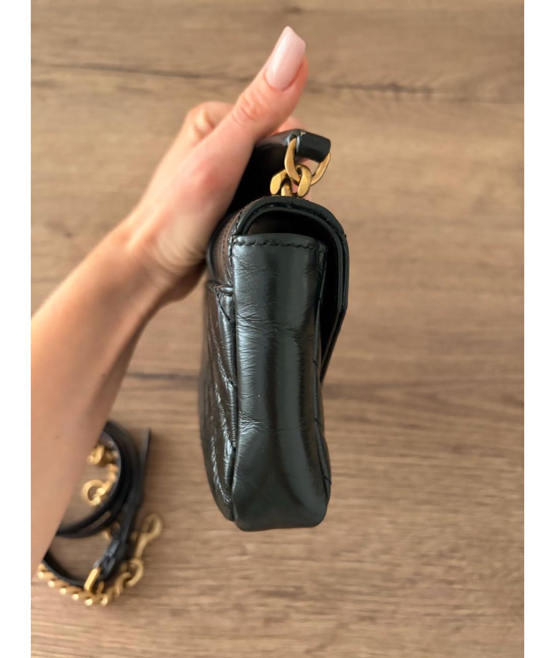 SAINT LAURENT Черная кожаная сумка через плечо, фото 4