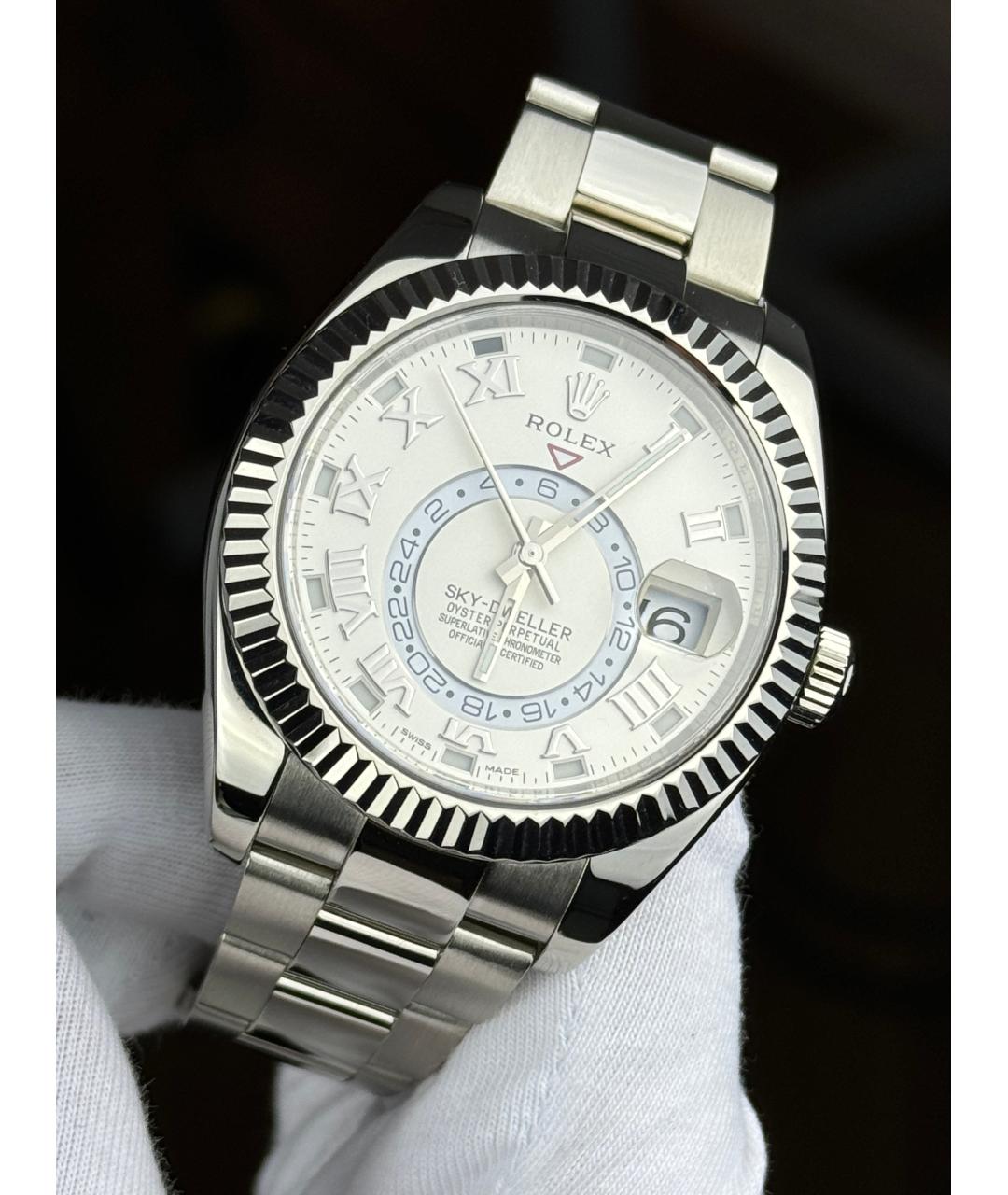 ROLEX Серебряные часы из белого золота, фото 4