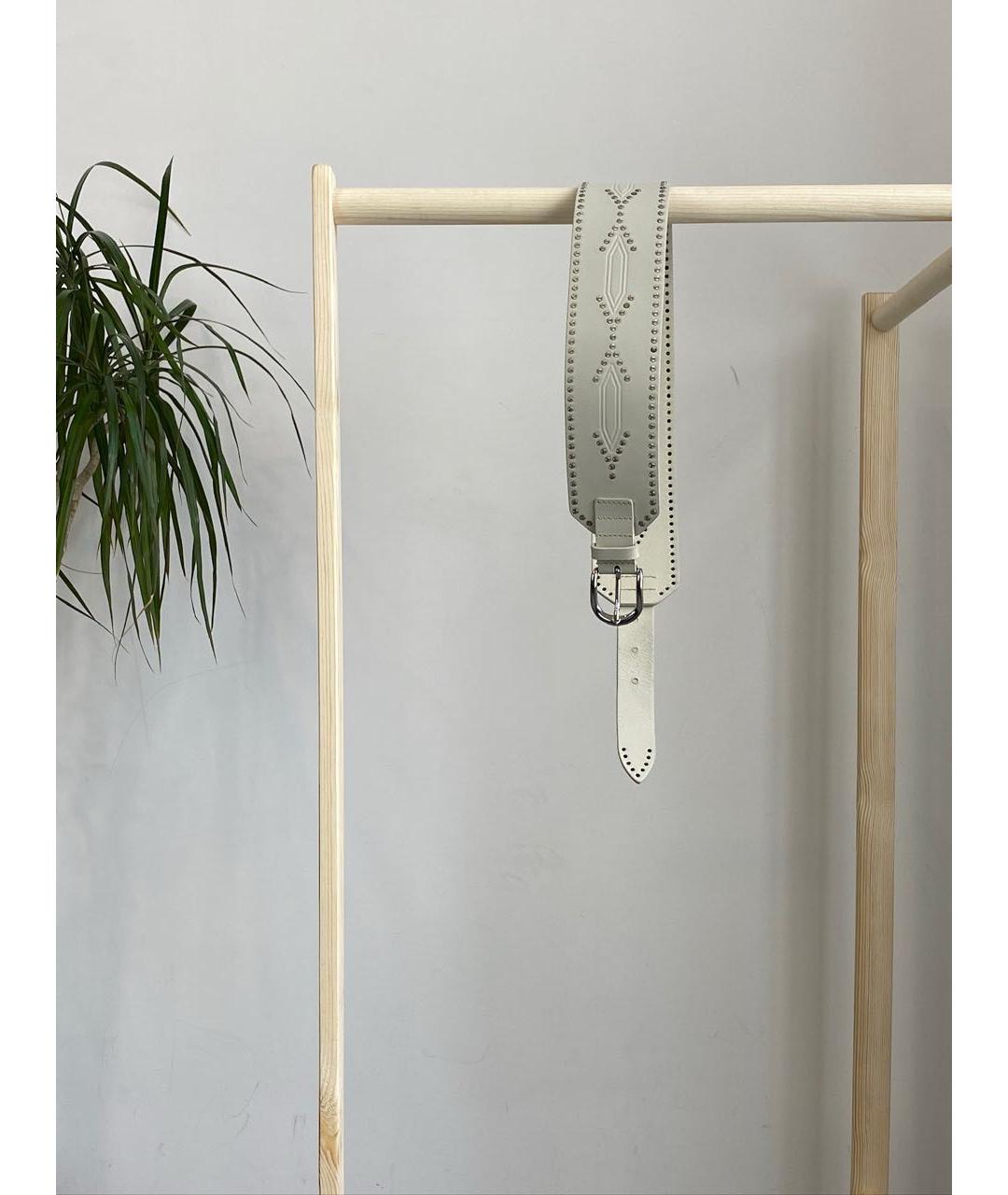 ISABEL MARANT Белый кожаный ремень, фото 6