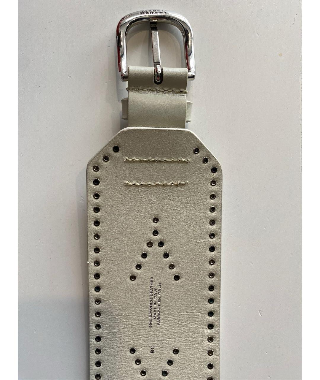 ISABEL MARANT Белый кожаный ремень, фото 4