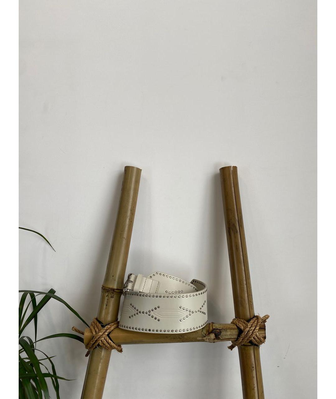 ISABEL MARANT Белый кожаный ремень, фото 3