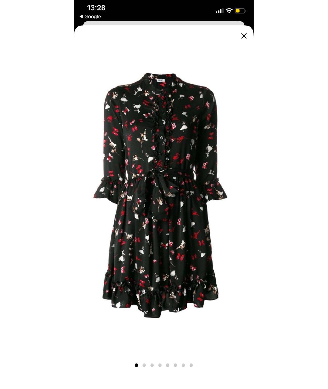 LIU JO Черное полиэстеровое коктейльное платье, фото 9