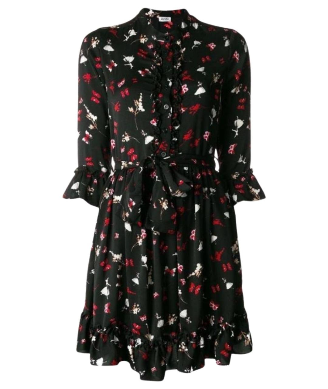 LIU JO Черное полиэстеровое коктейльное платье, фото 1