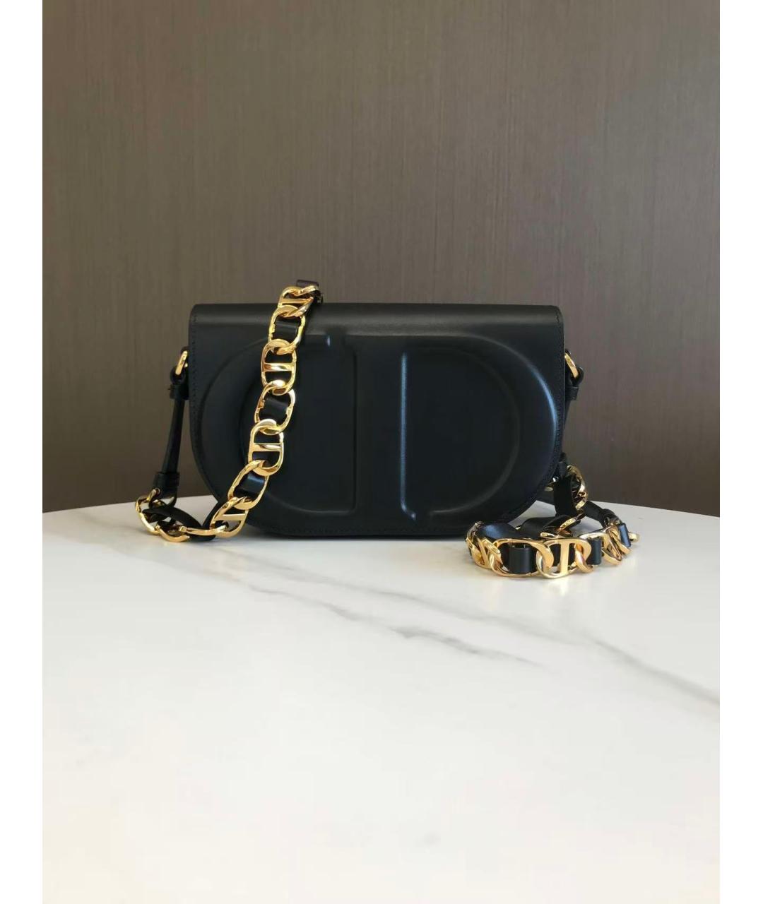 CHRISTIAN DIOR Черная кожаная сумка через плечо, фото 2