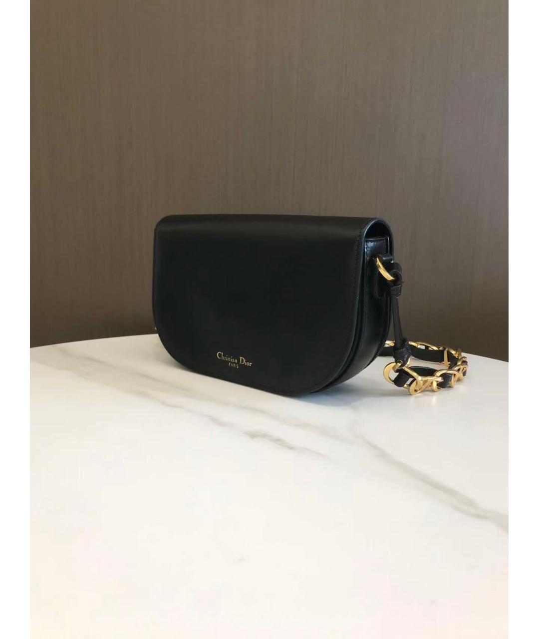 CHRISTIAN DIOR Черная кожаная сумка через плечо, фото 3