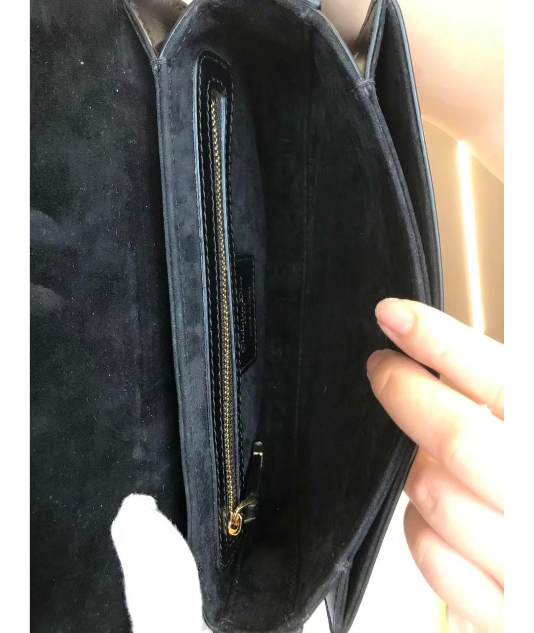 CHRISTIAN DIOR Черная кожаная сумка через плечо, фото 8