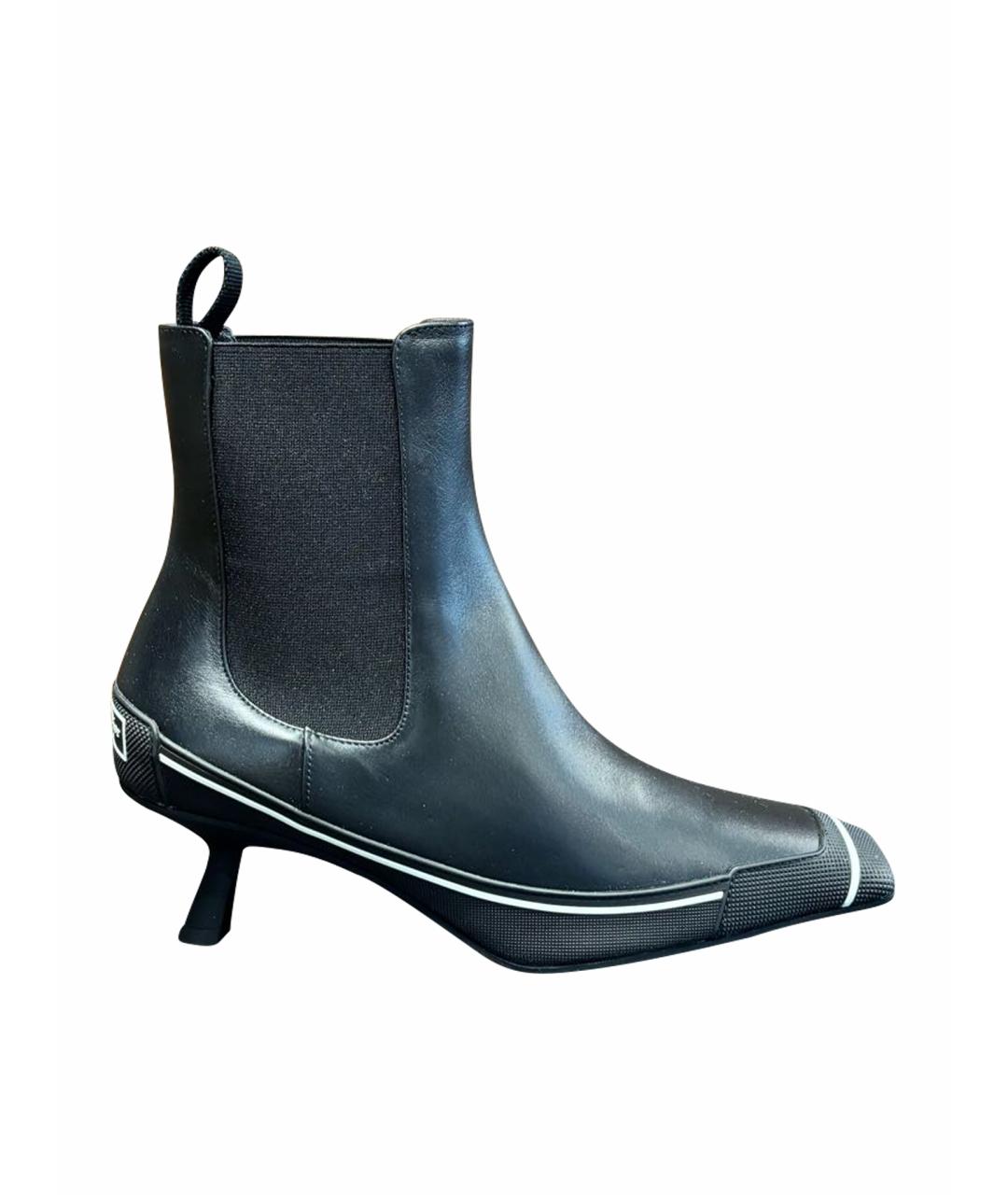 CHRISTIAN DIOR Черные кожаные ботильоны, фото 1