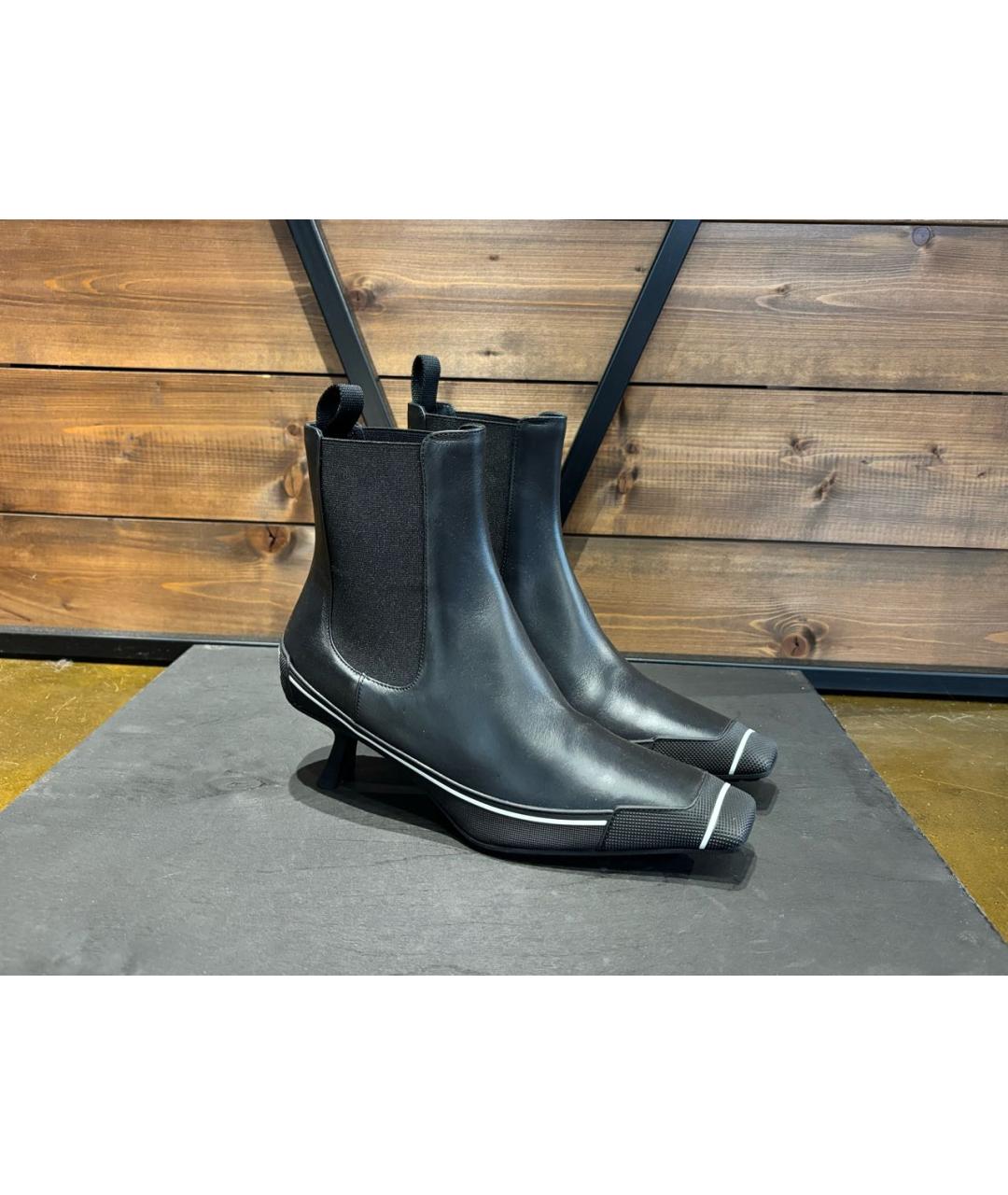 CHRISTIAN DIOR Черные кожаные ботильоны, фото 2