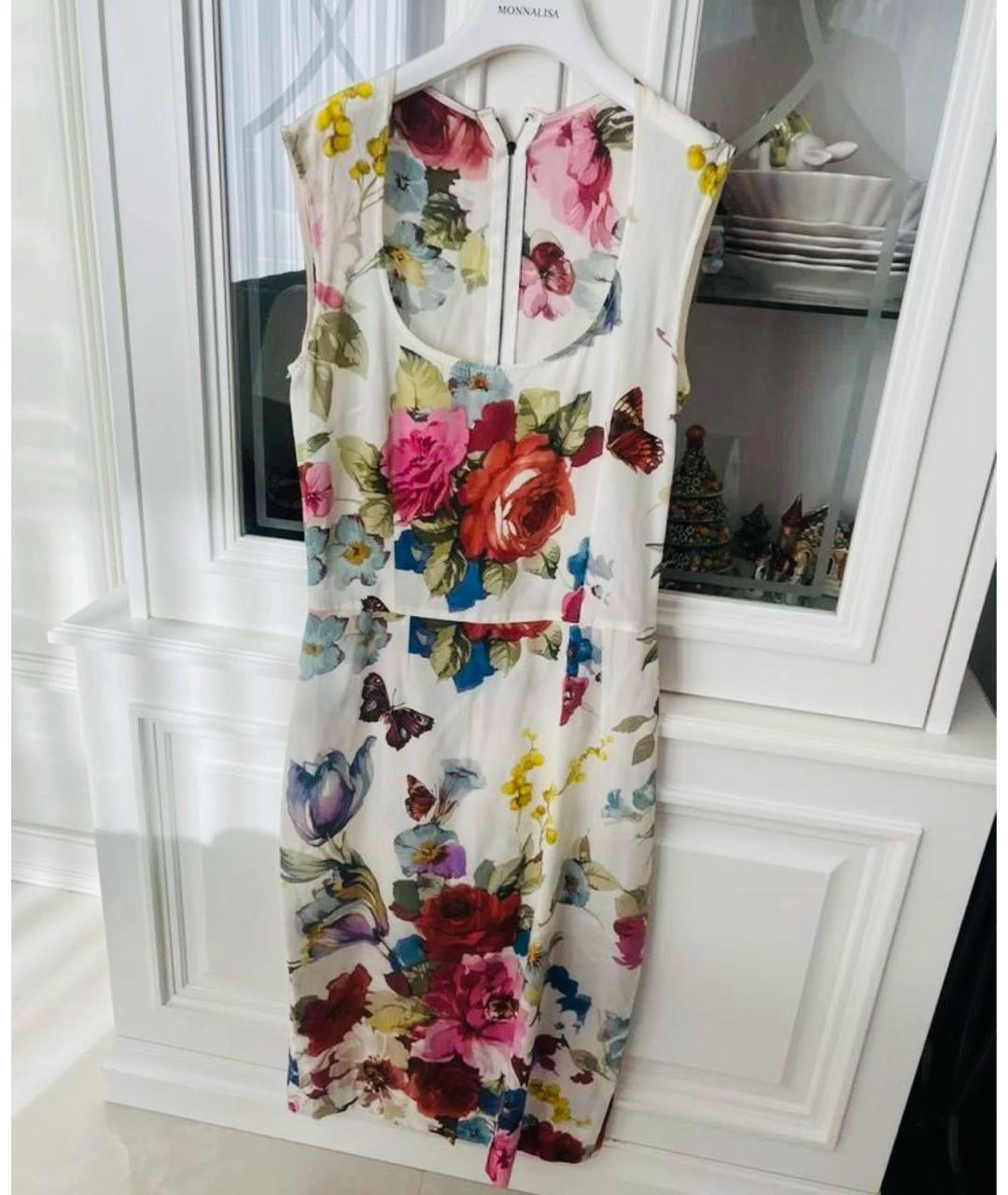 DOLCE&GABBANA Мульти шелковое повседневное платье, фото 6