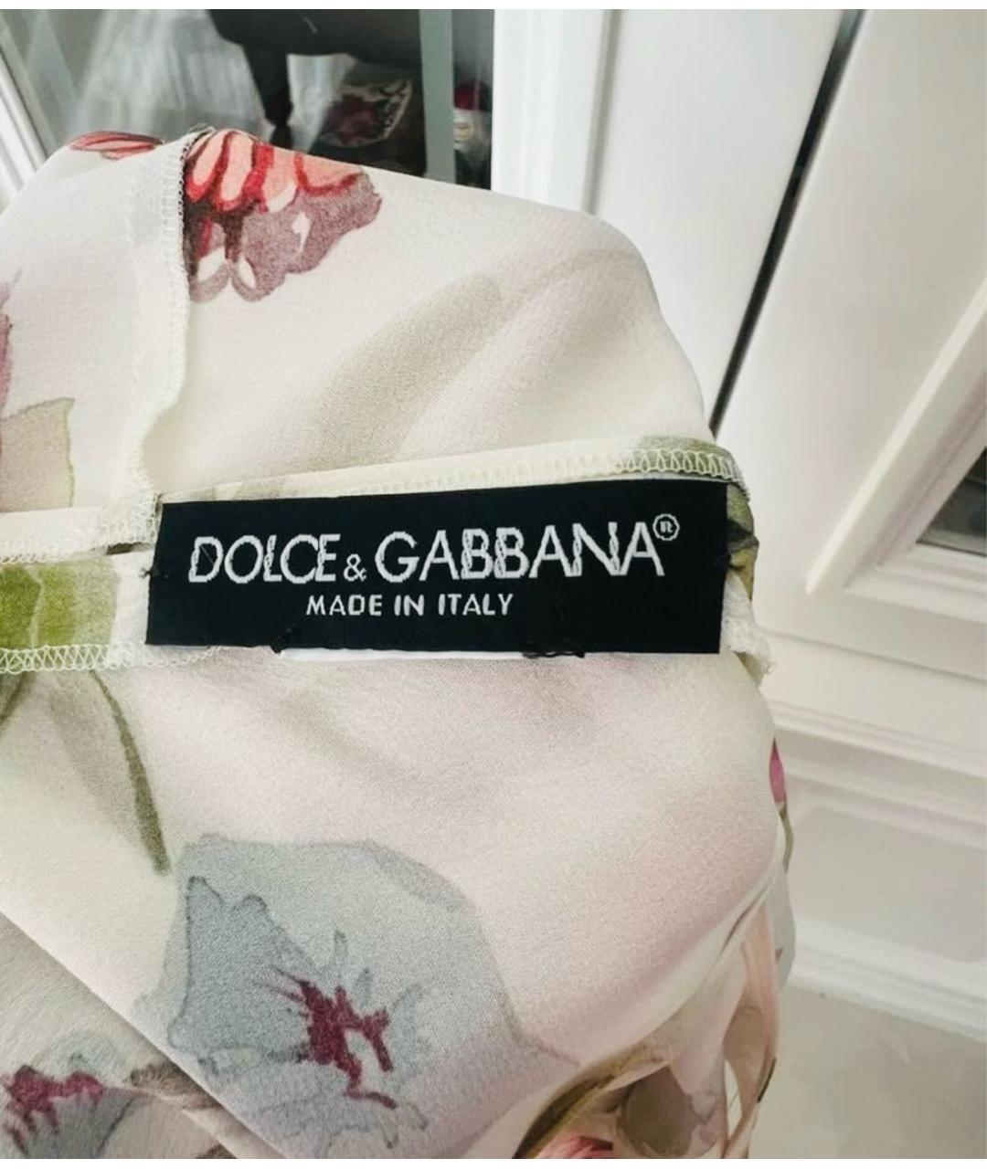 DOLCE&GABBANA Мульти шелковое повседневное платье, фото 5