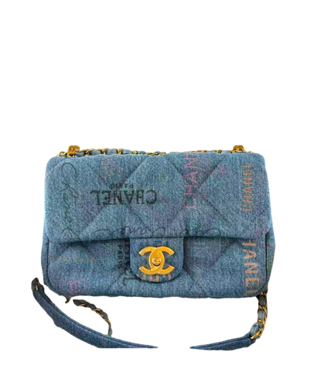 CHANEL Голубая деним сумка через плечо, фото 8