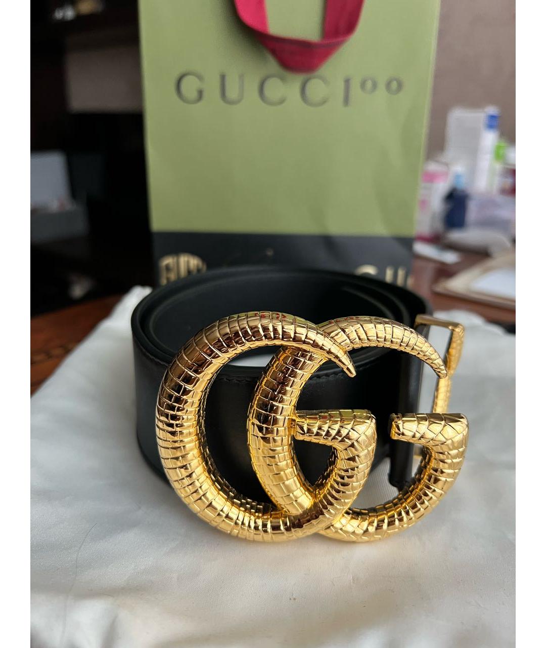 GUCCI Черный кожаный ремень, фото 6