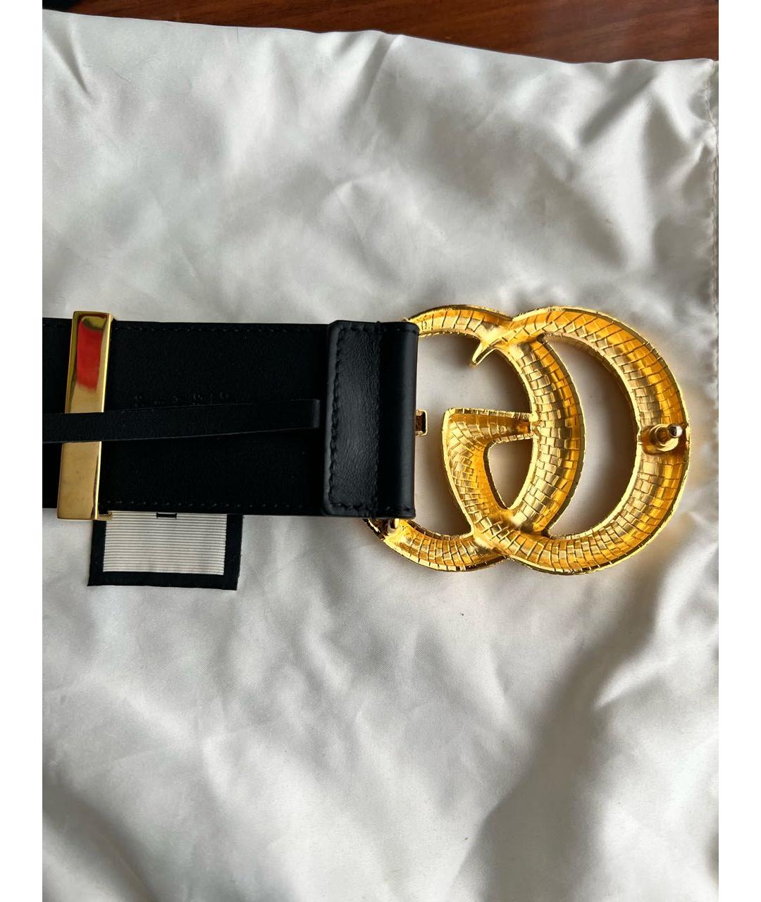 GUCCI Черный кожаный ремень, фото 4