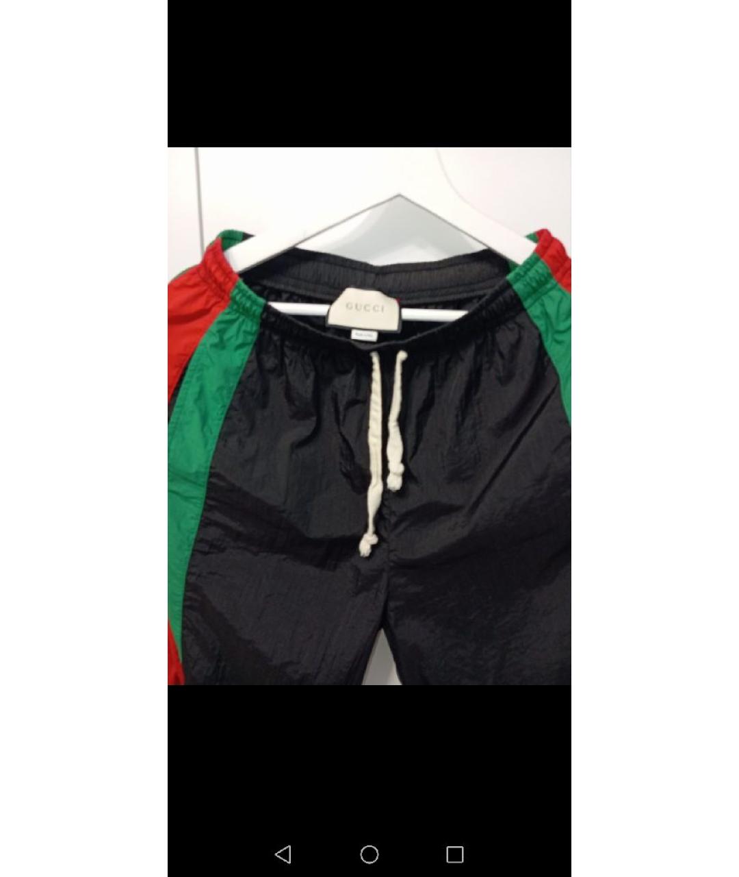 GUCCI Черные полиэстеровые спортивные брюки и шорты, фото 4