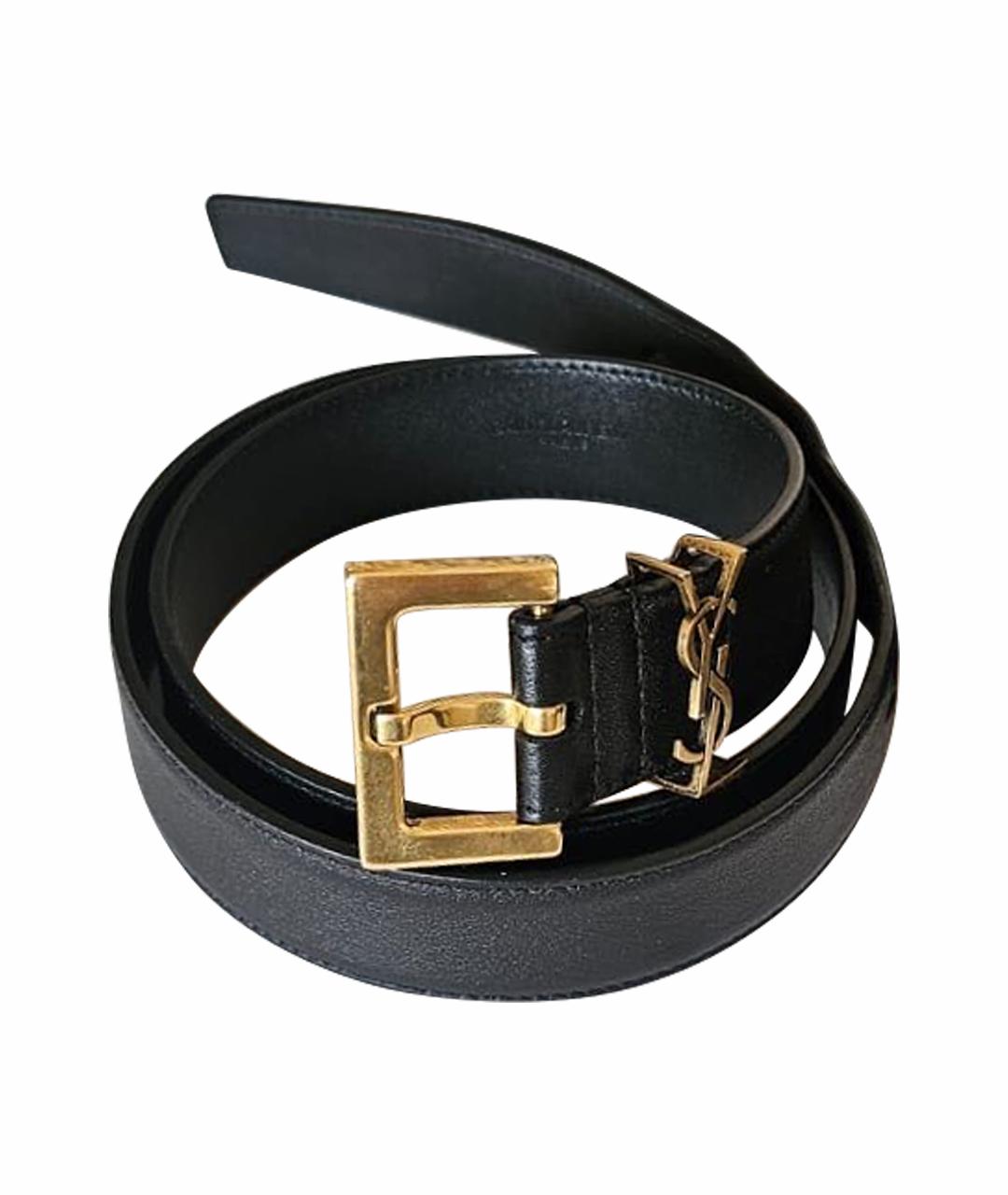 SAINT LAURENT Черный кожаный ремень, фото 1