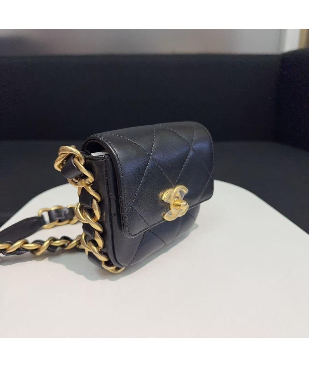 CHANEL Черная кожаная сумка через плечо, фото 3