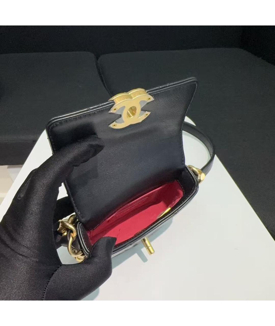 CHANEL Черная кожаная сумка через плечо, фото 7