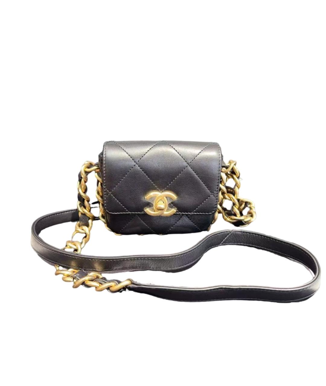 CHANEL Черная кожаная сумка через плечо, фото 8